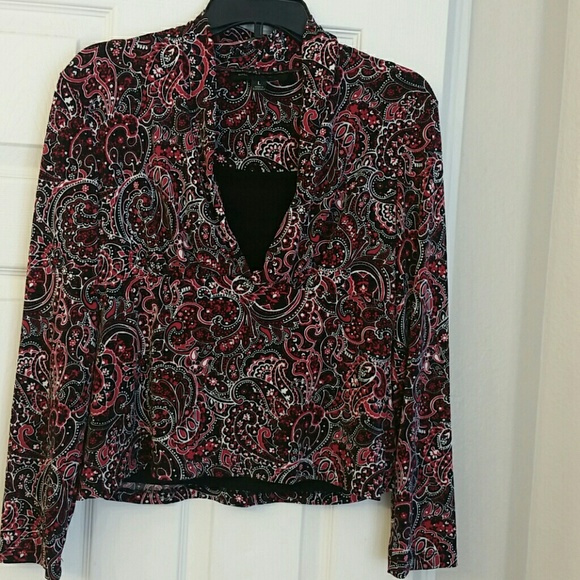 NWOT FANCY LONG SLEEVE BLOUSE BY BRIGGS NEW YORK. - Picture 2 of 2